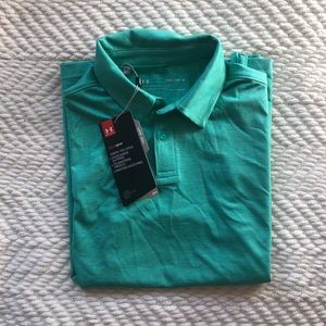 Boys Green Under Armour Performance Polo